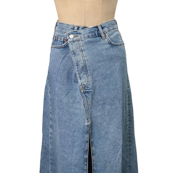 Zara Skirt Denim MAXI Midi SKIRT The Long Skirt XS to Small FIt - Picture 7 of 8